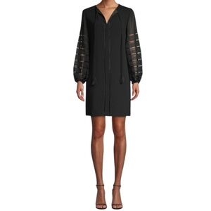 NWOT Trina Turk Bordeaux Bishop-Sleeve Shift Dress